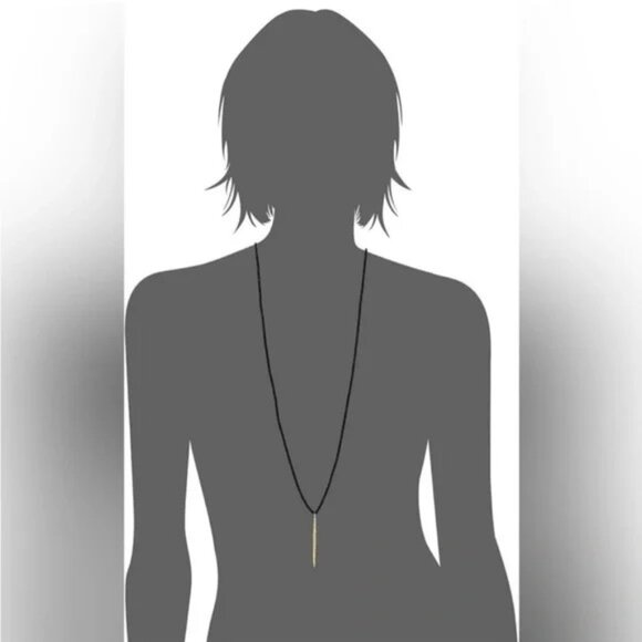 GORJANA | Nora Navy Blue Beaded Long 36" Necklace with Gold Pendant - Picture 3 of 3